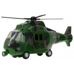 Vojenský vrtuľník so zvukovými a svetelnými efektami zelený 